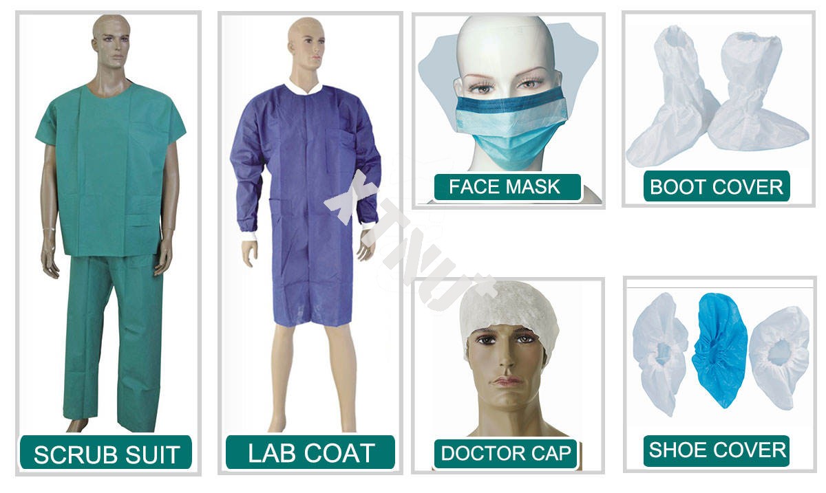 Wholesale high quality hospital uniform non-woven medical doctor gowns