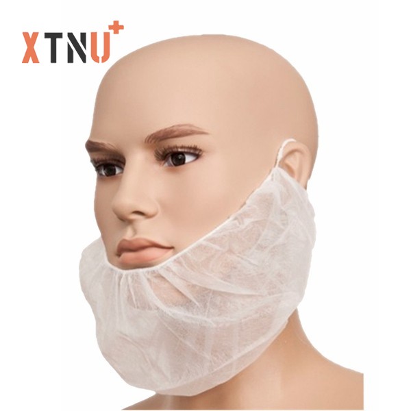 Disposable PP Nonwoven Beard Cover,Single elastic,earloop,face cover nylon mesh beard net